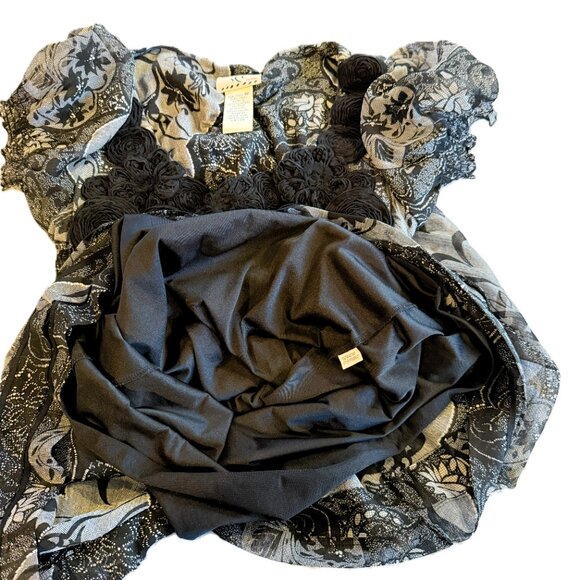 ICE Petite Size 8P Black Print with Rosette Detail - Picture 9 of 12